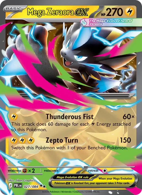 Mega Zeraora ex 027/84 Pitch Black Pokémon card