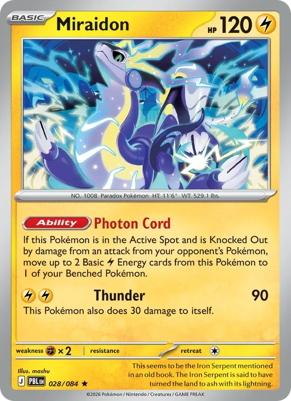 Miraidon 028/84 Pitch Black Pokémon card