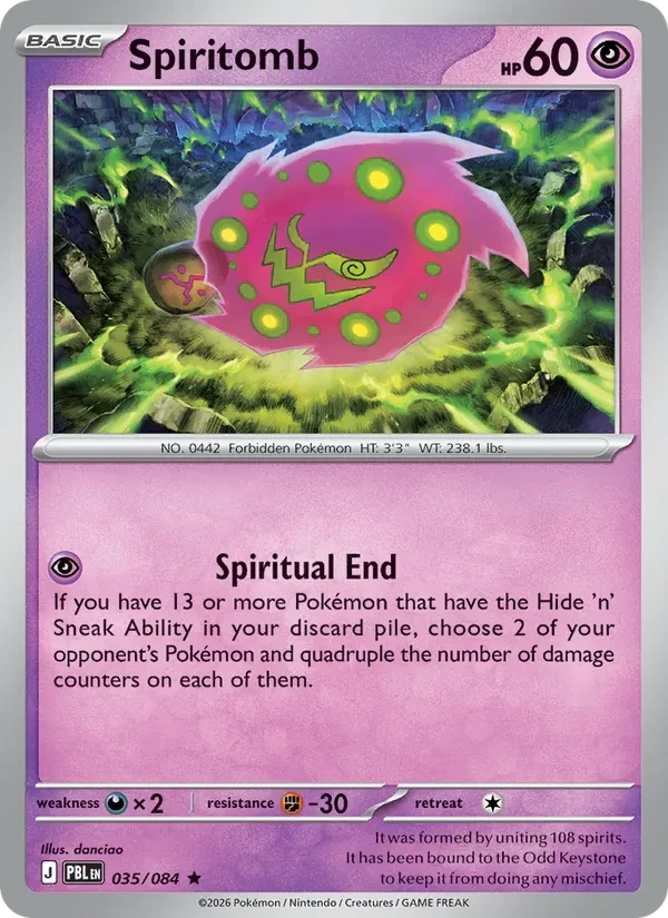 Spiritomb 035/84 Pitch Black Pokémon card