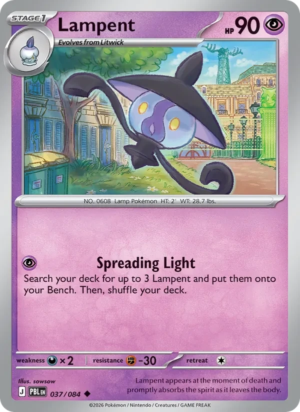 Lampent 037/84 Pitch Black Pokémon card