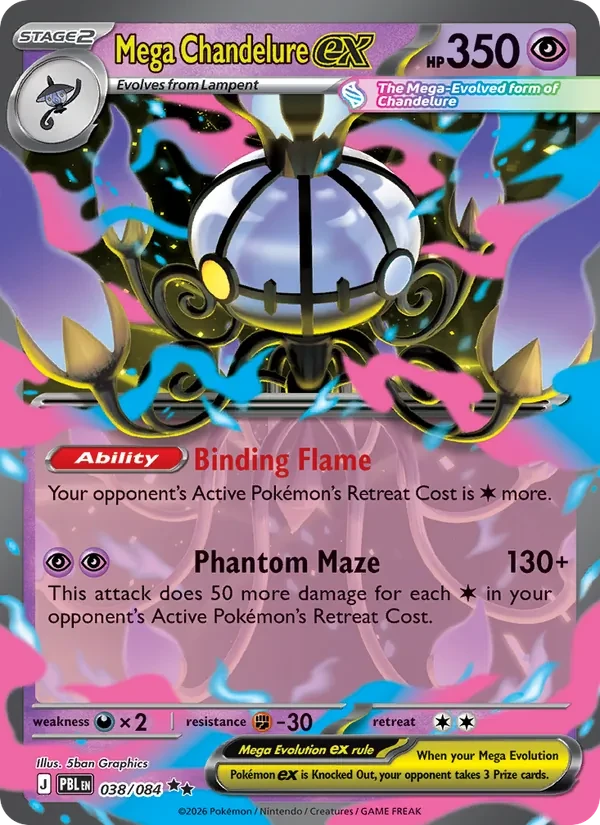 Mega Chandelure ex 038/84 Pitch Black Pokémon card