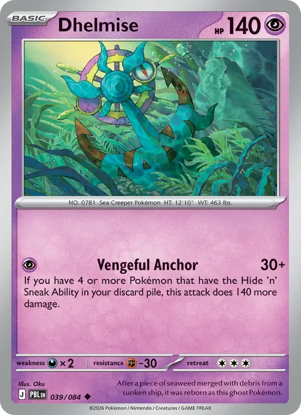 Dhelmise 039/84 Pitch Black Pokémon card