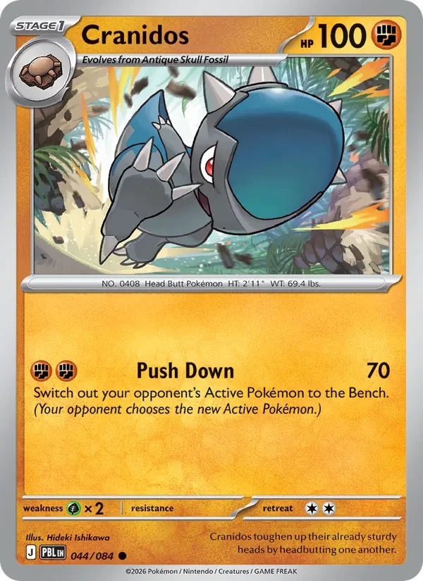 Cranidos 044/84 Pitch Black Pokémon card