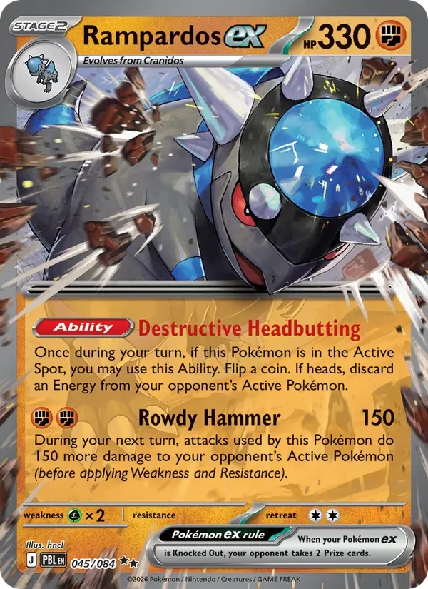 Rampardos ex 045/84 Pitch Black Pokémon card