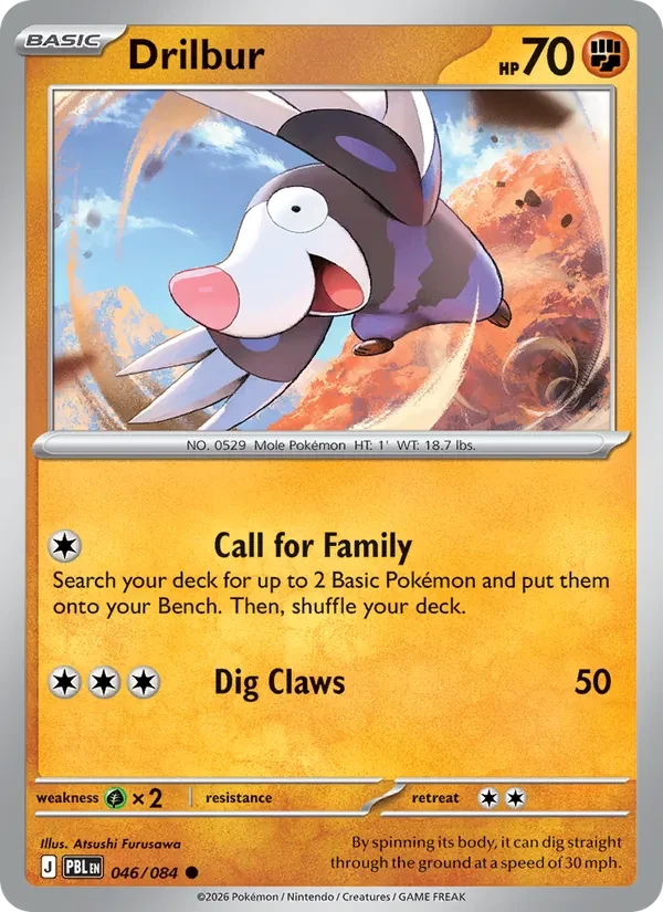 Drilbur 046/84 Pitch Black Pokémon card