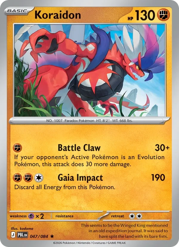 Koraidon 047/84 Pitch Black Pokémon card
