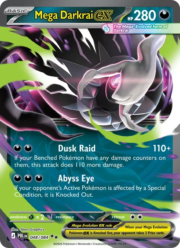 Mega Darkrai ex 048/84 Pitch Black Pokémon card