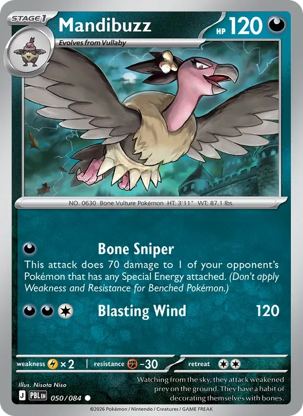 Mandibuzz 050/84 Pitch Black Pokémon Karte