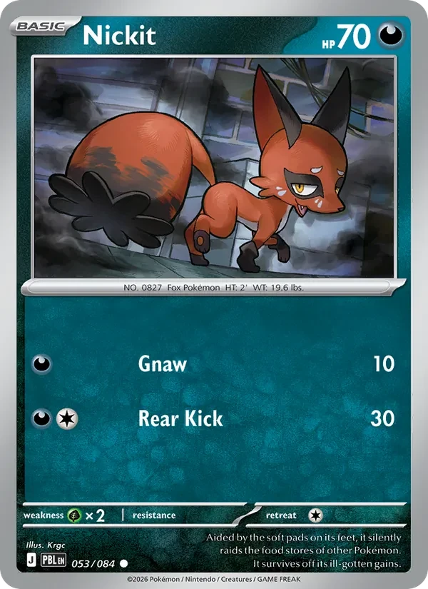 Nickit 053/84 Pitch Black Pokémon card