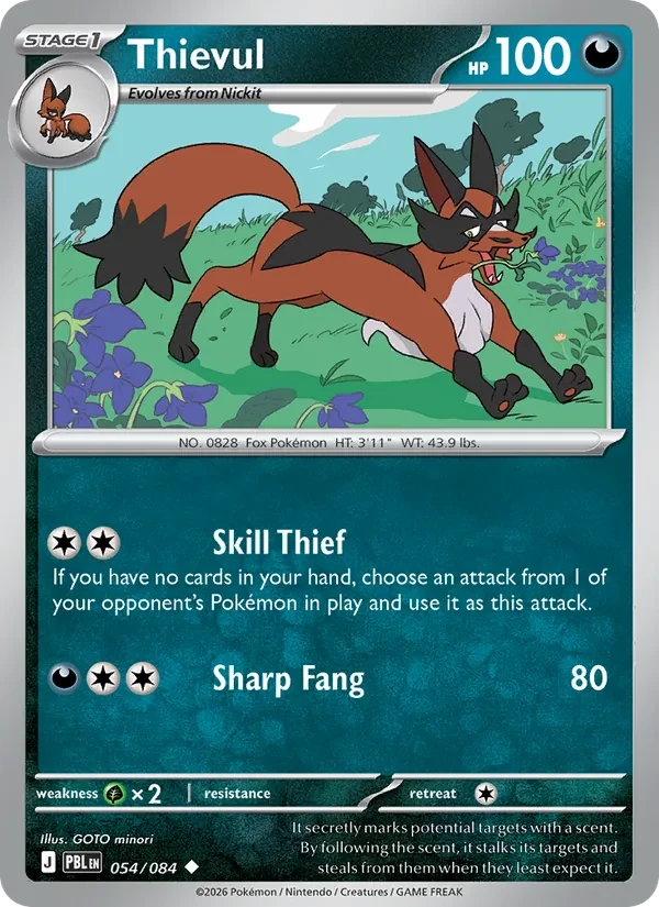 Thievul 054/84 Pitch Black Pokémon card