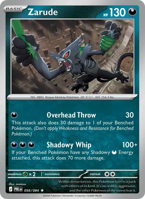 Zarude 056/84 Pitch Black Pokémon card