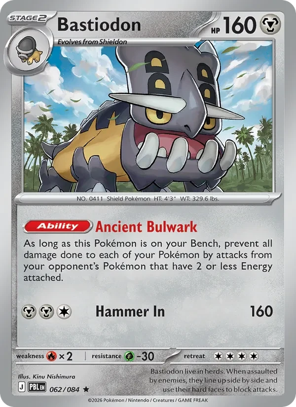 Bastiodon 062/84 Pitch Black Pokémon card