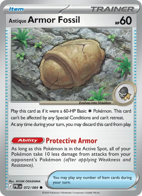 Carte Pokémon Antique Armor Fossil 072/84 Pitch Black