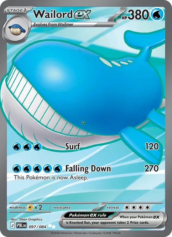 Wailord ex 097/84 Pitch Black Pokémon card