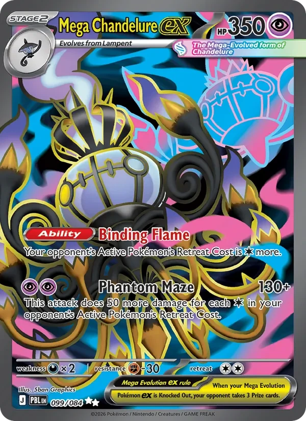 Mega Chandelure ex 099/84 Pitch Black Pokémon card