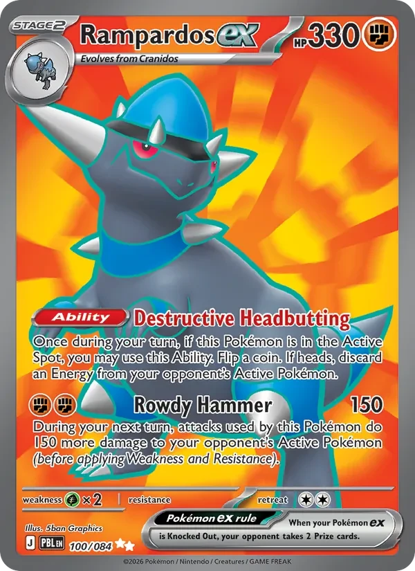 Rampardos ex 100/84 Pitch Black Pokémon card