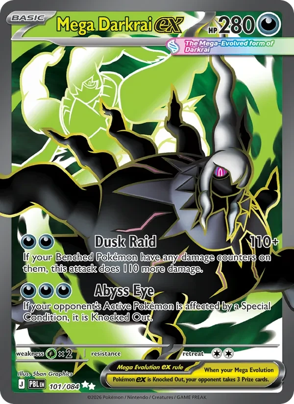 Mega Darkrai ex 101/84 Pitch Black Pokémon card