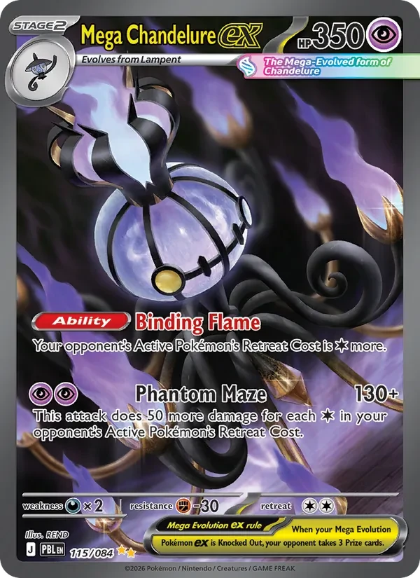 Mega Chandelure ex 115/84 Pitch Black Pokémon card