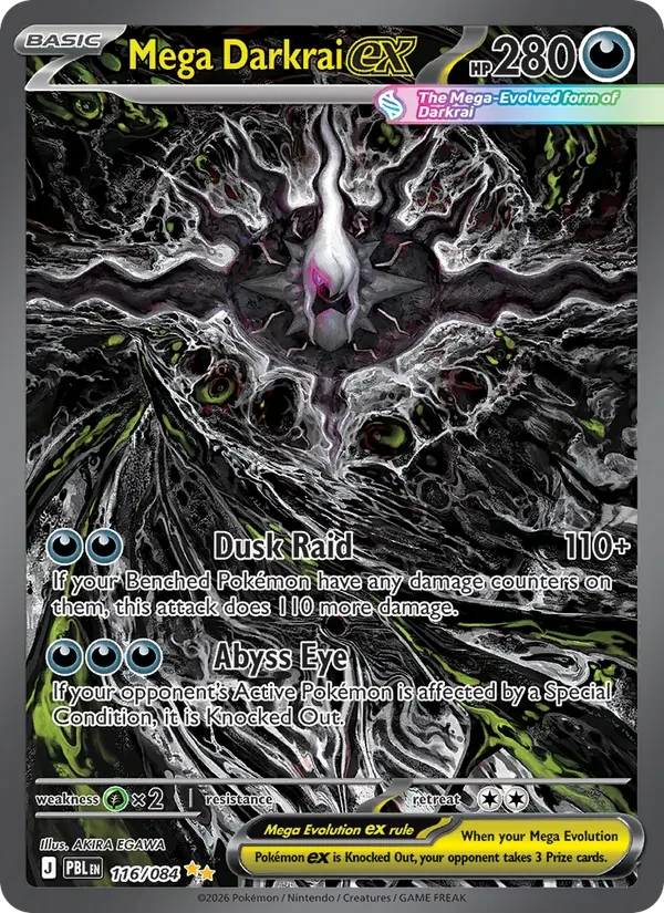 Mega Darkrai ex 116/84 Pitch Black Pokémon card