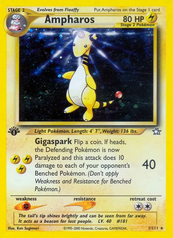Ampharos 1/111 Neo Genesis Pokémon card
