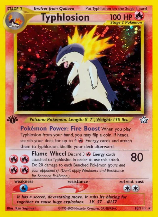 Typhlosion 18/111 Neo Genesis Pokémon card