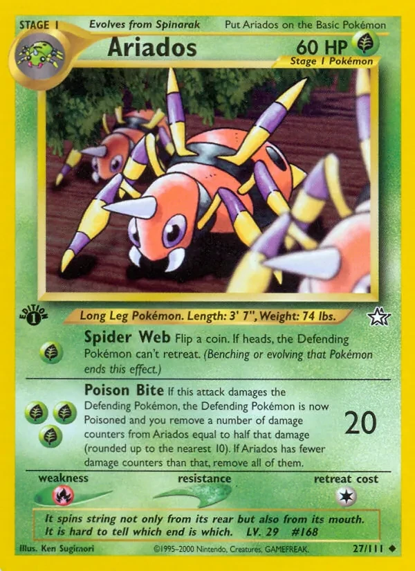 Ariados 27/111 Neo Genesis Pokémon card