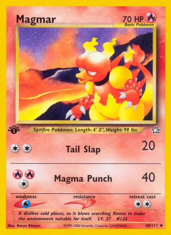Magmar 40/111 Neo Genesis Pokémon card
