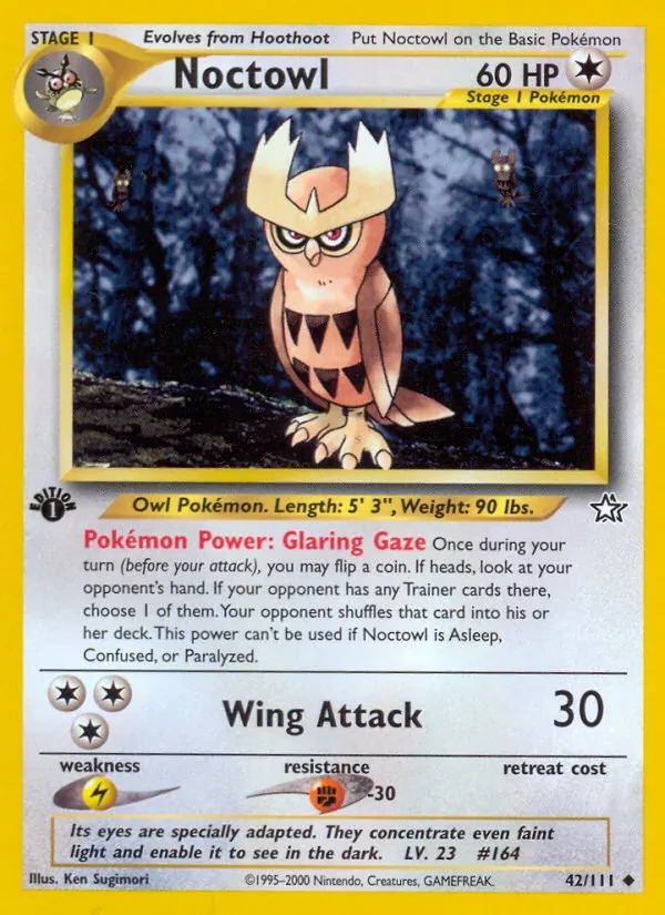 Noctowl 42/111 Neo Genesis Pokémon card