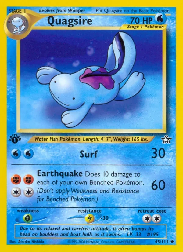 Quagsire 45/111 Neo Genesis Pokémon card