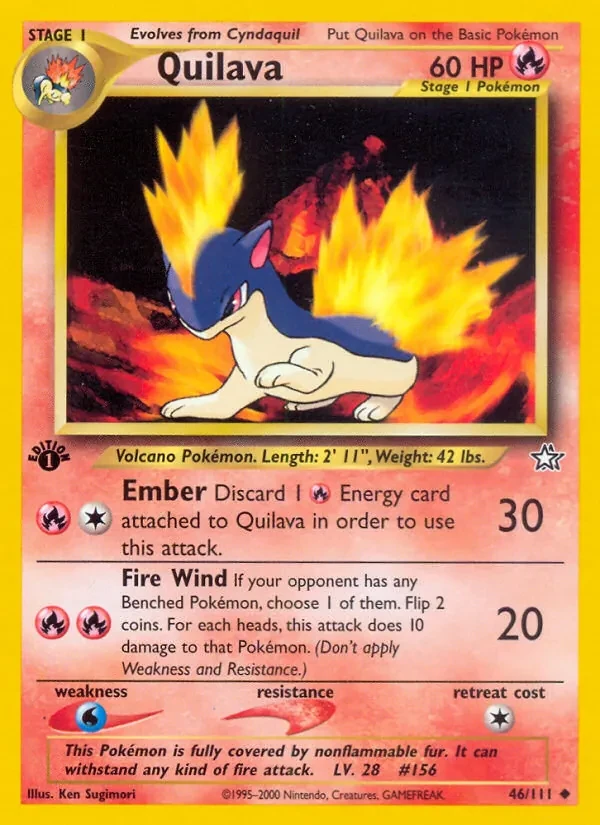 Quilava 46/111 Neo Genesis Pokémon Karte