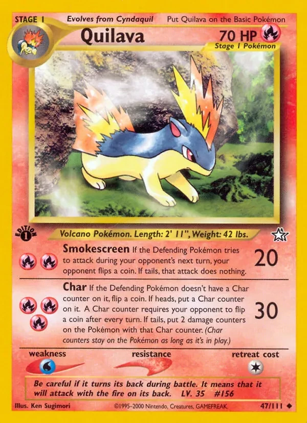 Quilava 47/111 Neo Genesis Pokémon card