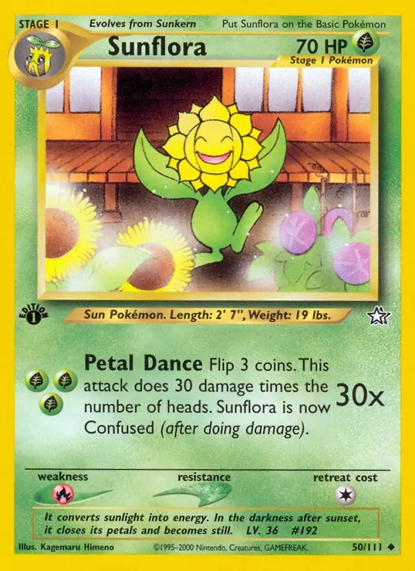 Sunflora 50/111 Neo Genesis Pokémon card