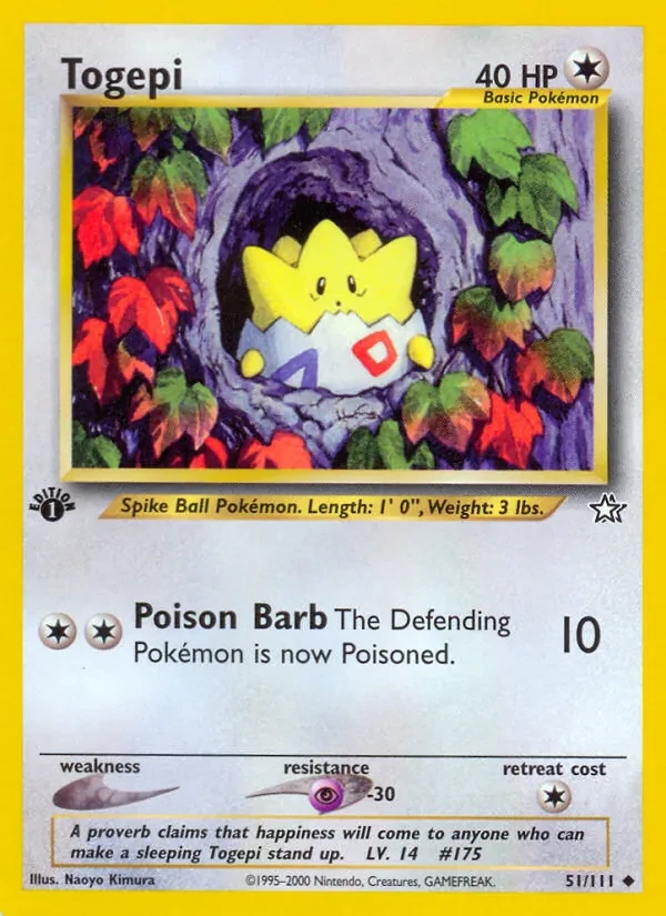 Togepi 51/111 Neo Genesis Pokémon card