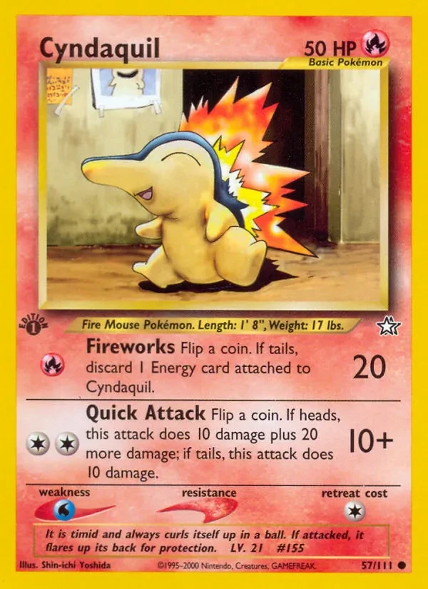 Cyndaquil 57/111 Neo Genesis Pokémon card