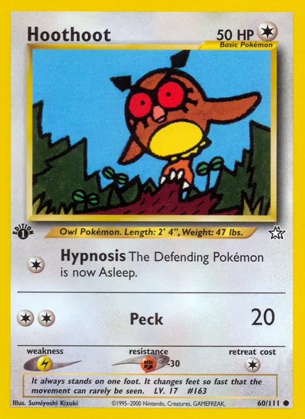 Hoothoot 60/111 Neo Genesis Pokémon card