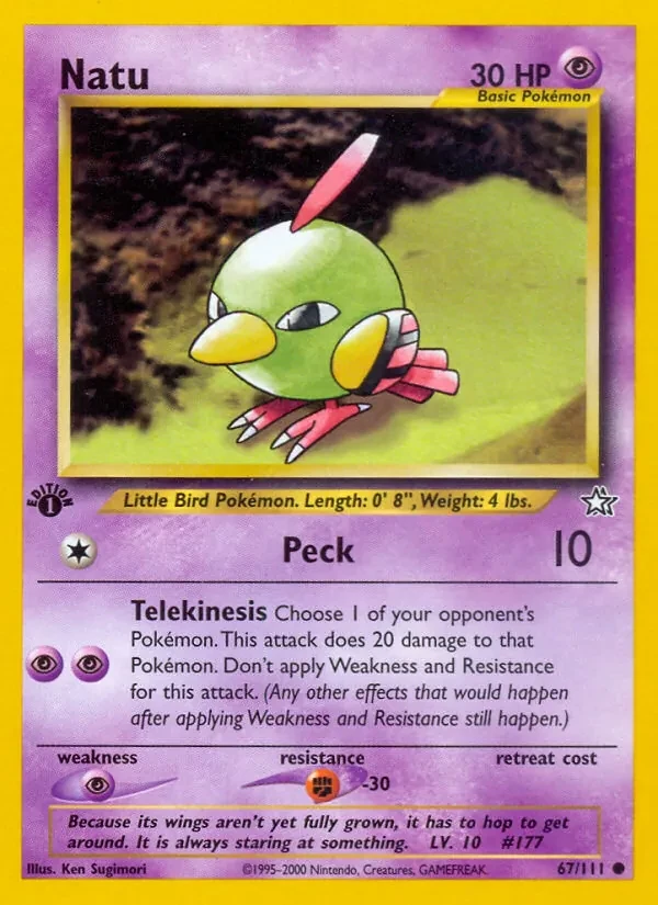 Natu 67/111 Neo Genesis Pokémon card