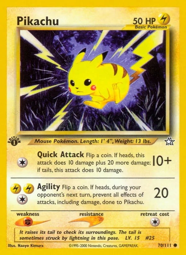 Pikachu 70/111 Neo Genesis Pokémon card