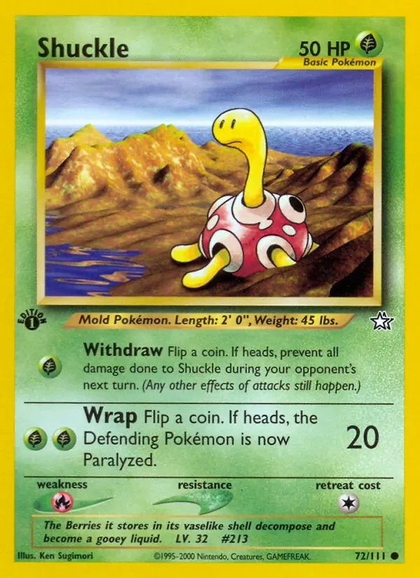 Shuckle 72/111 Neo Genesis Pokémon card