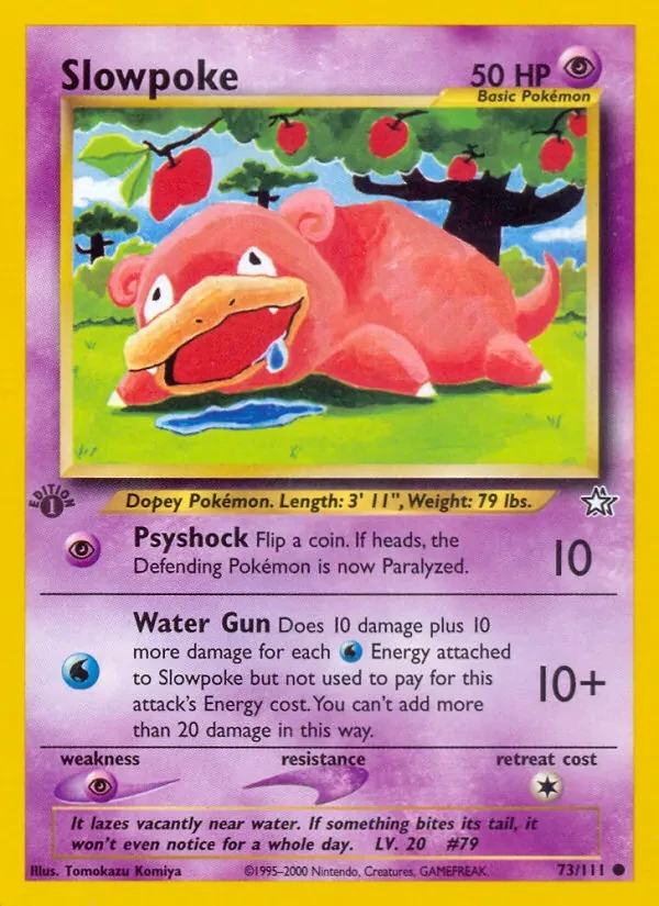 Slowpoke 73/111 Neo Genesis Pokémon card