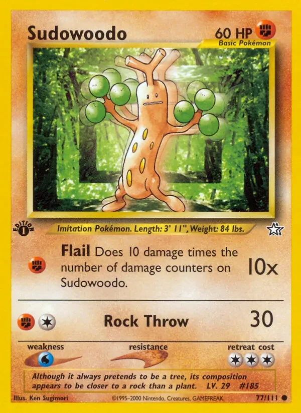 Sudowoodo 77/111 Neo Genesis Pokémon card