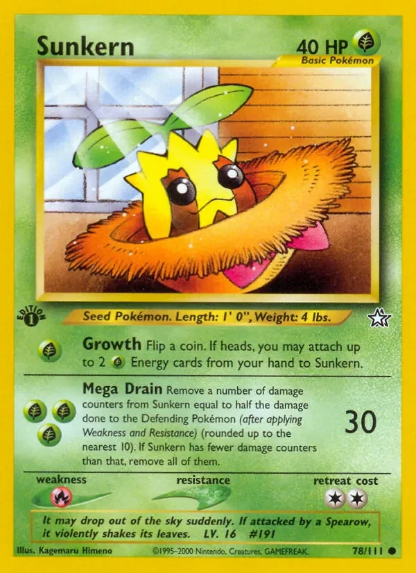 Sunkern 78/111 Neo Genesis Pokémon card