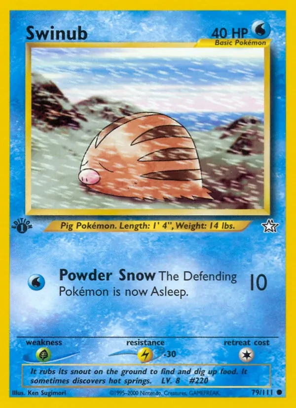 Swinub 79/111 Neo Genesis Pokémon Karte