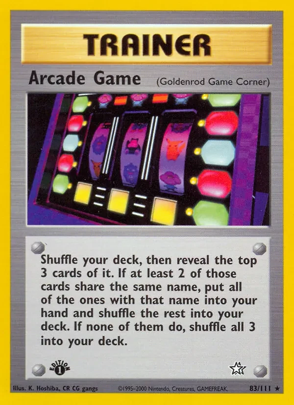 Arcade Game 83/111 Neo Genesis Pokémon card