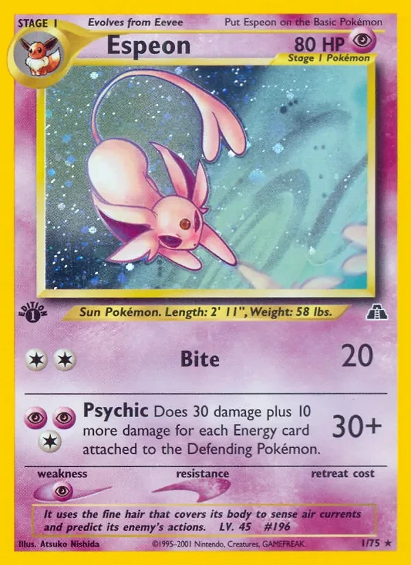 Espeon 1/75 Neo Discovery Pokémon card