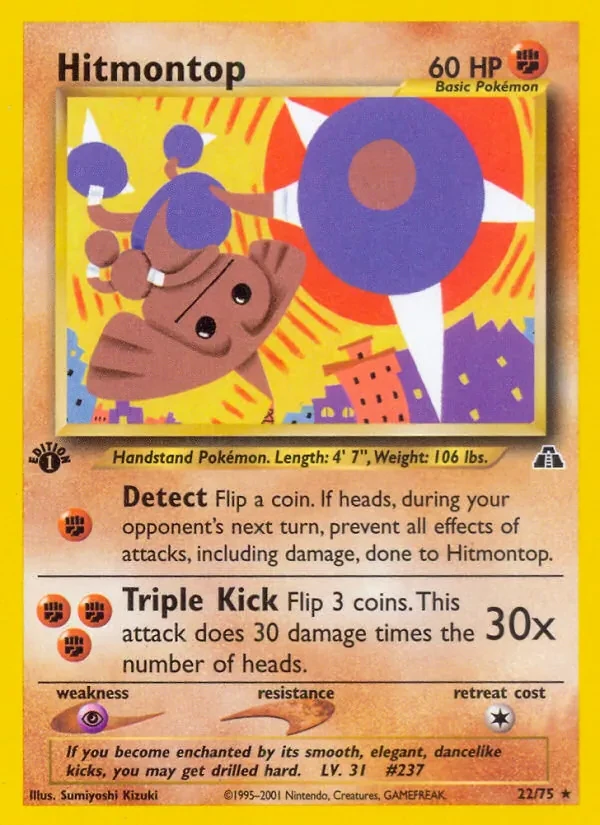 Hitmontop 22/75 Neo Discovery Pokémon card