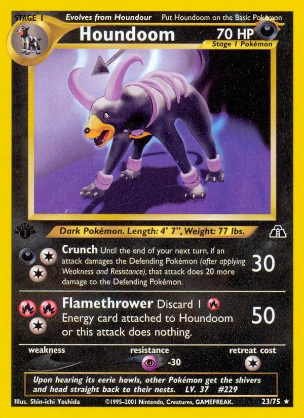 Houndoom 23/75 Neo Discovery Pokémon card