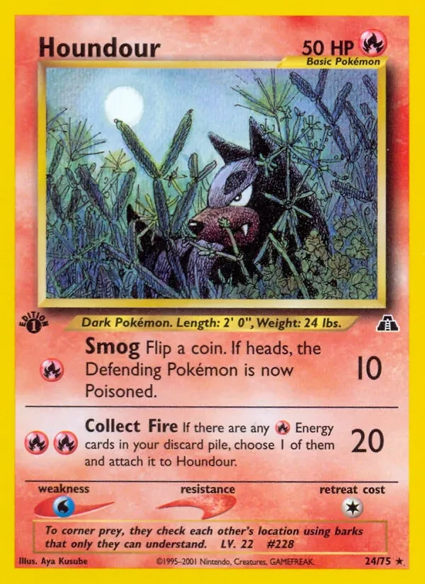 Houndour 24/75 Neo Discovery Pokémon card