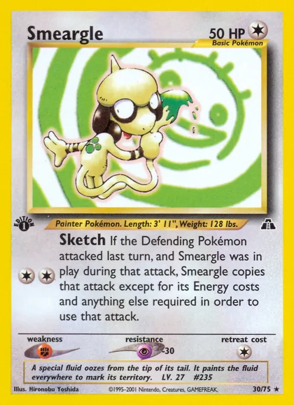 Smeargle 30/75 Neo Discovery Pokémon card