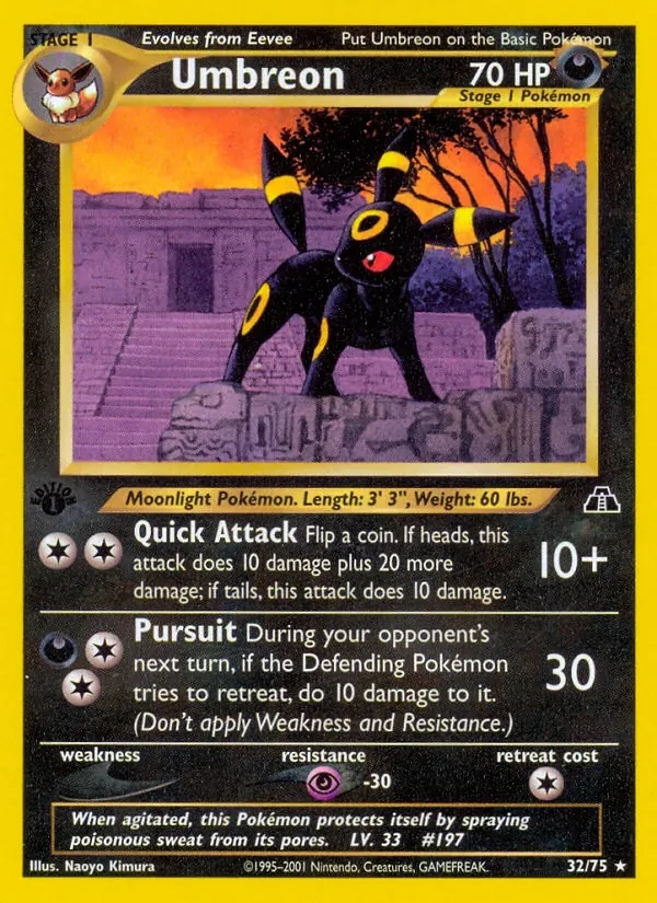 Umbreon 32/75 Neo Discovery Pokémon card