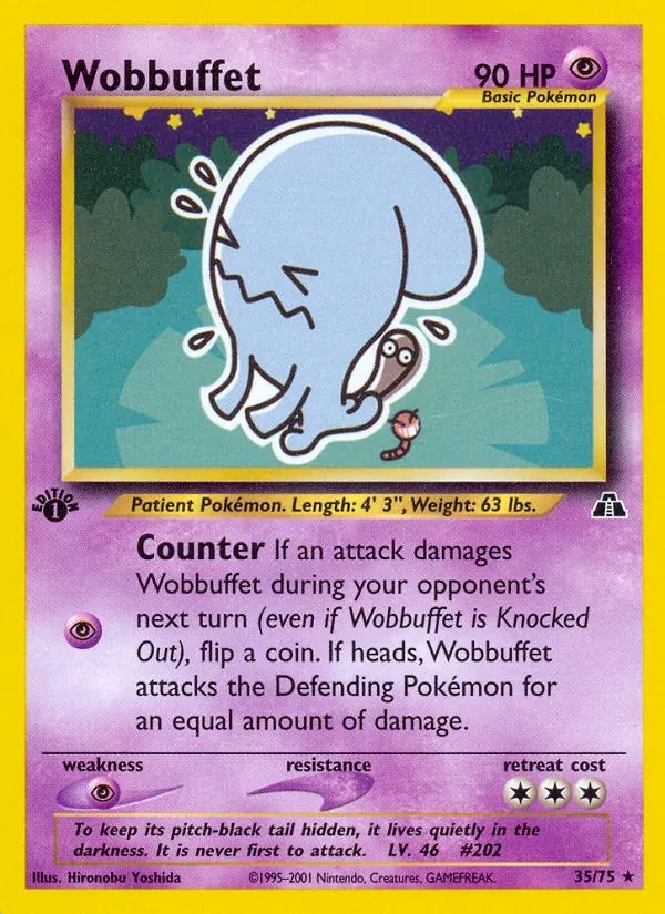 Wobbuffet 35/75 Neo Discovery Pokémon card
